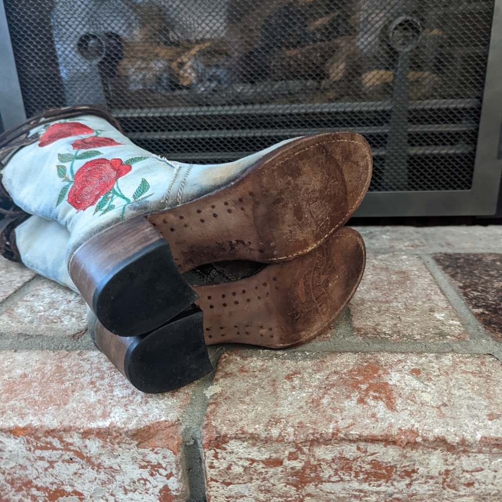 RARE FreeBird Cryus Boots in Denim Size 6 - Picture 8 of 16